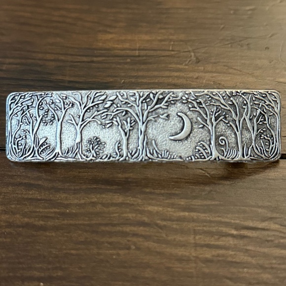 Source Unknown Silver Forest Hair Barrette - Picture 2 of 3